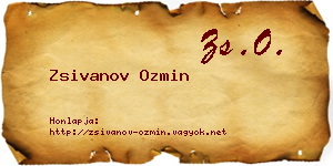 Zsivanov Ozmin névjegykártya